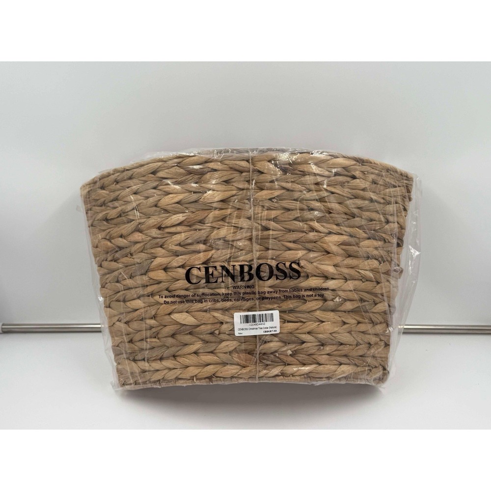 CENBOSS Rattan Christmas Tree‎ Collar, Wicker Tree Skirt & Stand Base Cover...